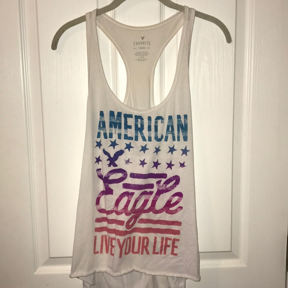 White American Eagle Tank Top